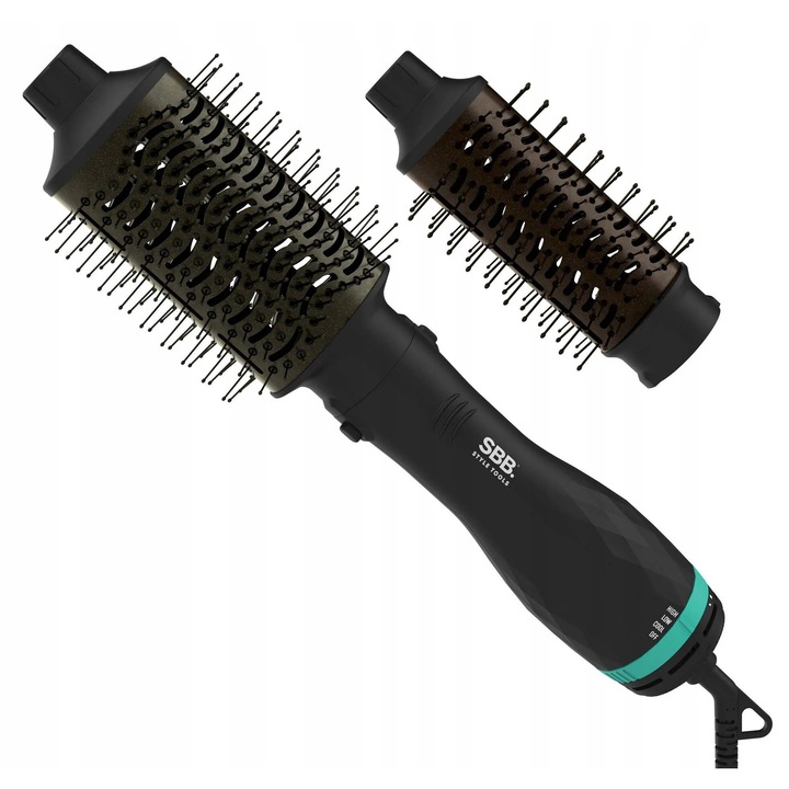 SBB Dry & Style SBDR-2500 hajkefe, 1200W, 2 forgó kefe, fekete, 39.5x47mm