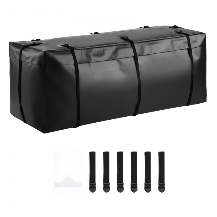 Csomagtartó doboz szállításhoz, kültéri, vízálló, méretek 152 x 61 x 62 cm, fekete