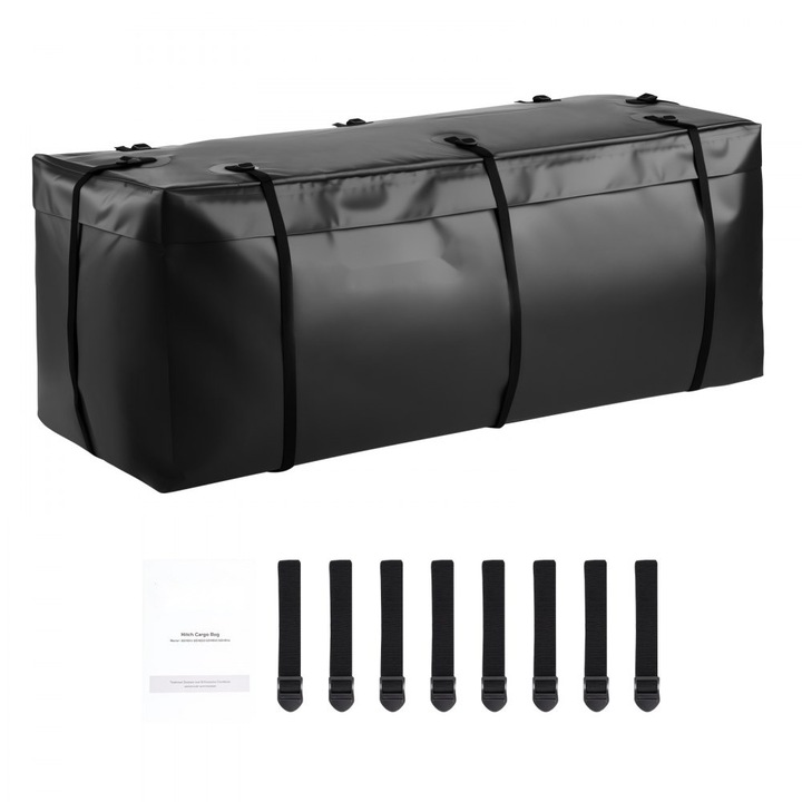 Csomagtartó doboz szállításhoz, kültéri, vízálló, mérete 118.5 x 51 x 50 cm, fekete