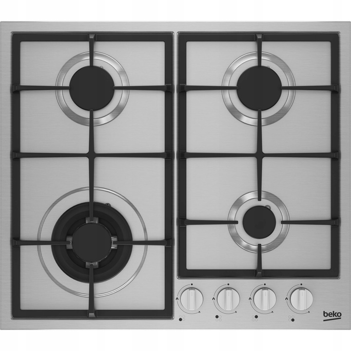 Beko HBIAG64225SXP gáz főzőlap, 4 égős, inox, 58x51cm