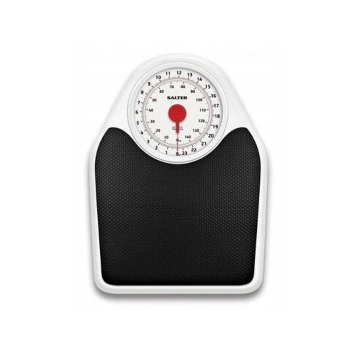 Кантар за тяло Salter 145, черен/бял, противоплъзгаща платформа, капацитет 150 кг