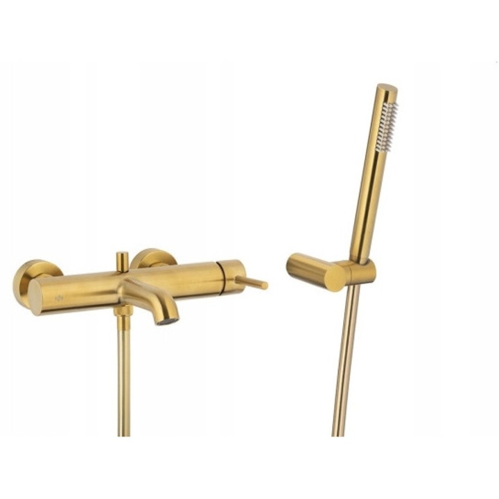 Moza szaniter csaptelep, 2 lyukú beépítés, arany PVD, sárgaréz, teljes készlet