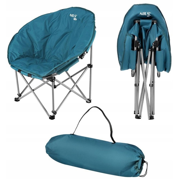 Туристически стол Nils Camp NC3070, зелен, 80x40x83см, капацитет 120кг, сгъваем