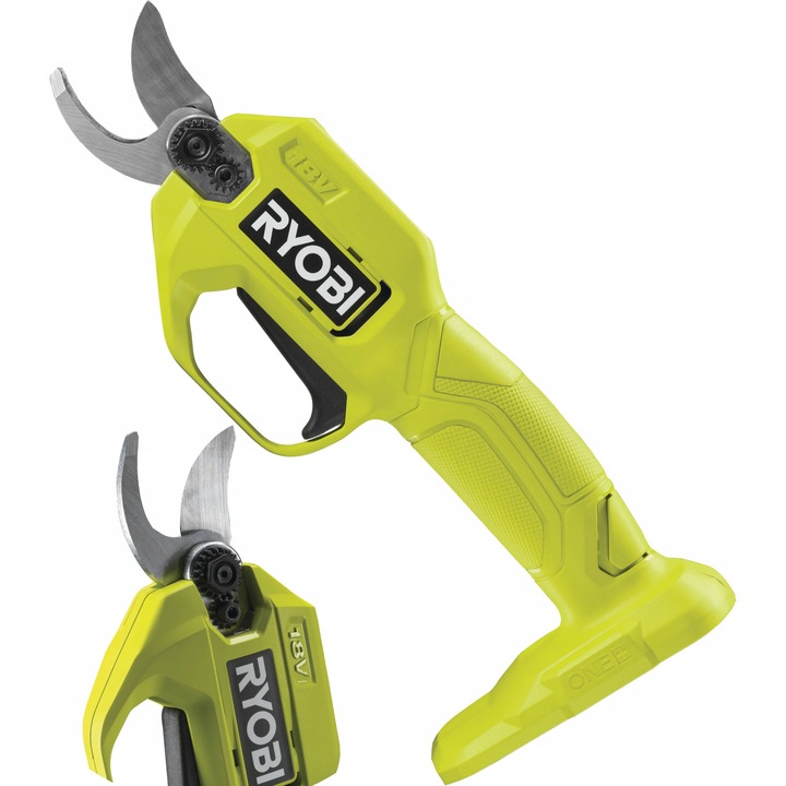 Foarfeca de gradina RYOBI 18V, set cu acumulator 4,0Ah si incarcator, taiere pana la 25mm, greutate 0.7kg