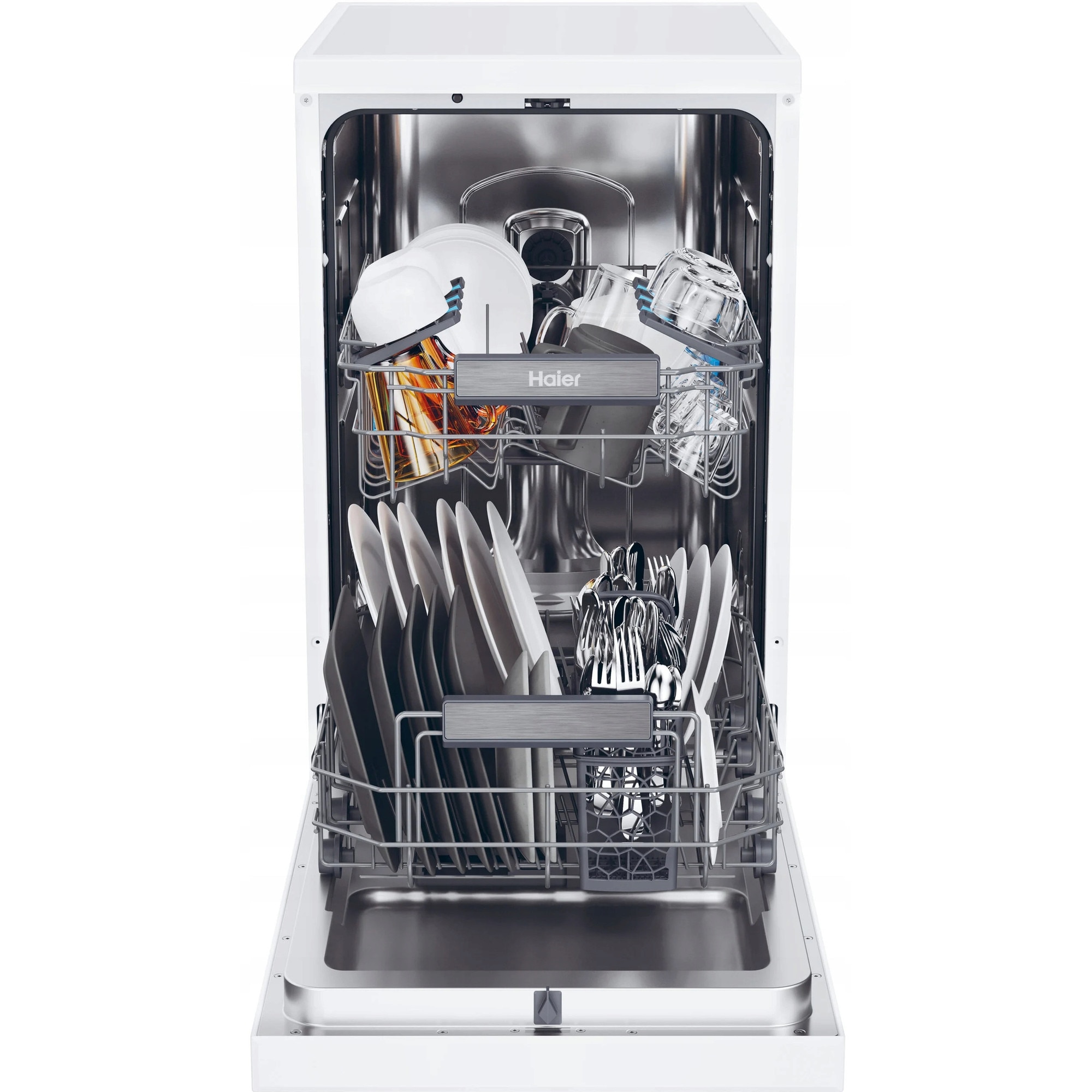 Masina de spalat vase HAIER I-Pro Shine 5, alba, 10 seturi, 45x85x61cm, control smartphone, deschidere automata