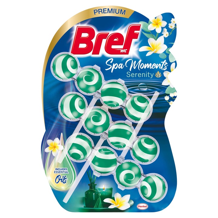 Odorizant toaleta, Bref Spa Moments Serenity, 3x50g, parfum lemn de santal, flori de lotus