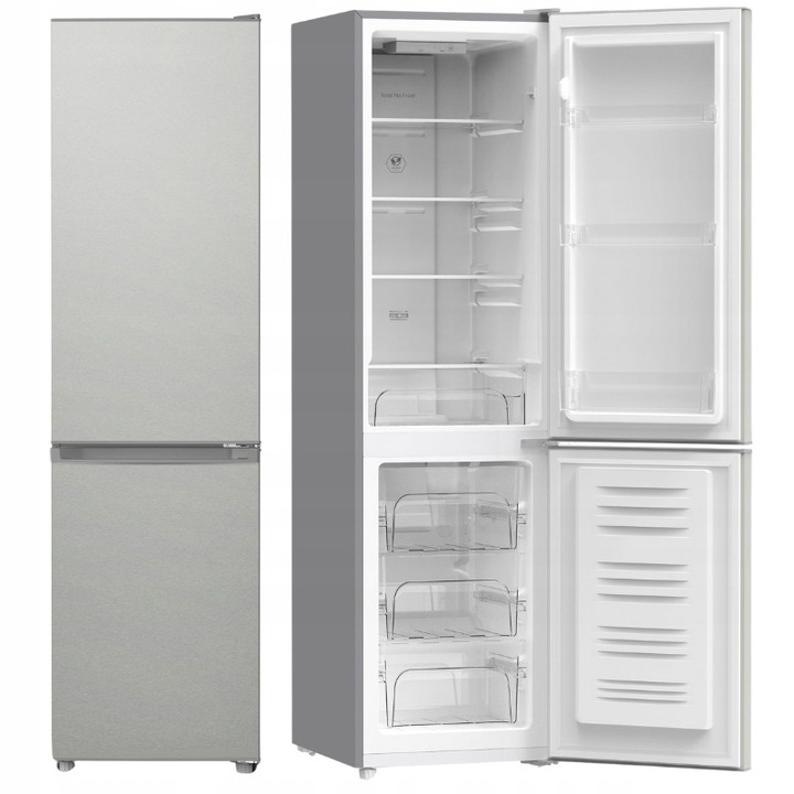 Frigider cu congelator SMITH&BROWN No Frost, 225L, 175cm, argintiu, 2 usi, control electronic