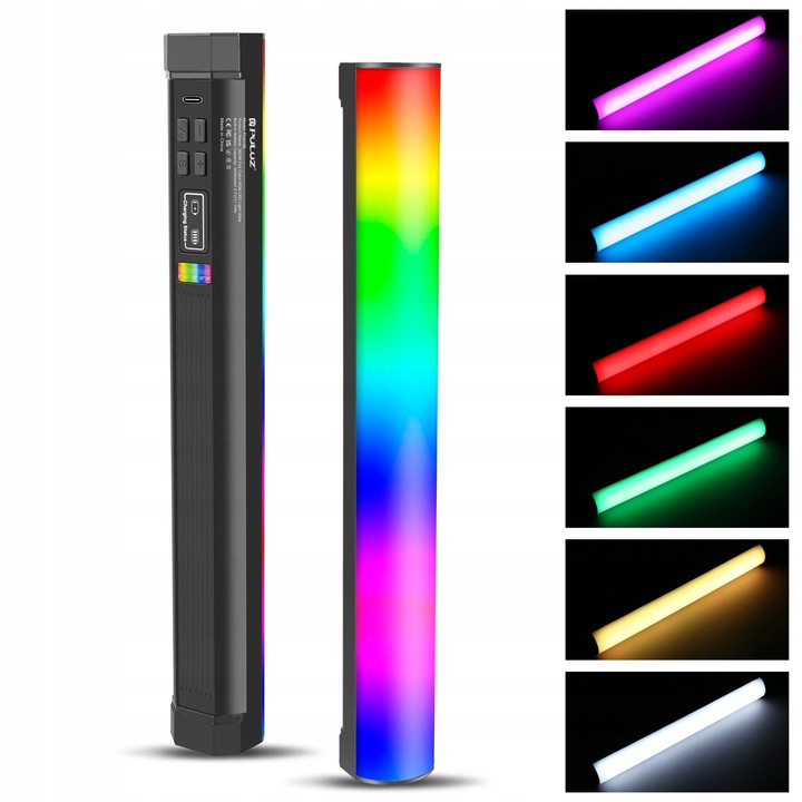 Фотографска лампа PULUZ PU4139, 21 светлинни ефекта, 3000 mAh, 32x4см, многоцветна