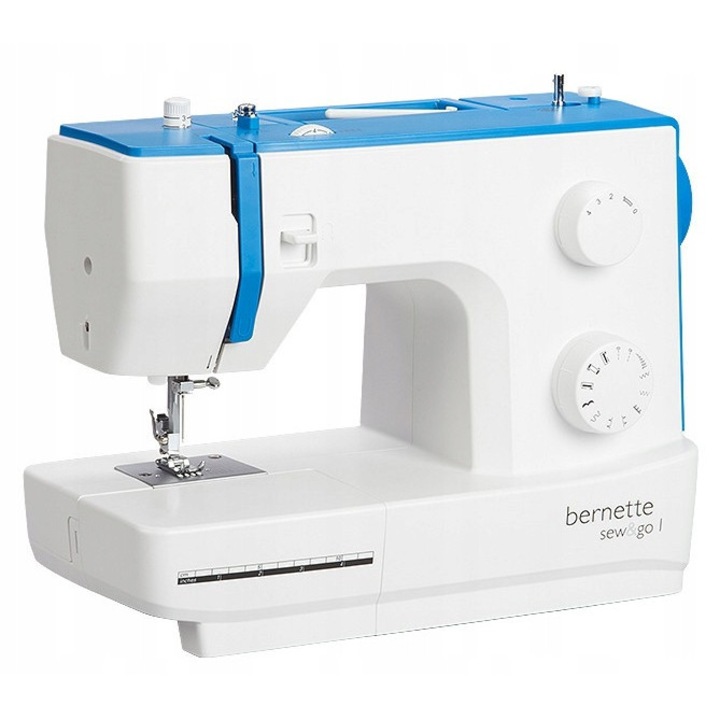 Masina de cusut Bernette Sew&Go 1, 10 functii, constructie solida, iluminare LED, set complet