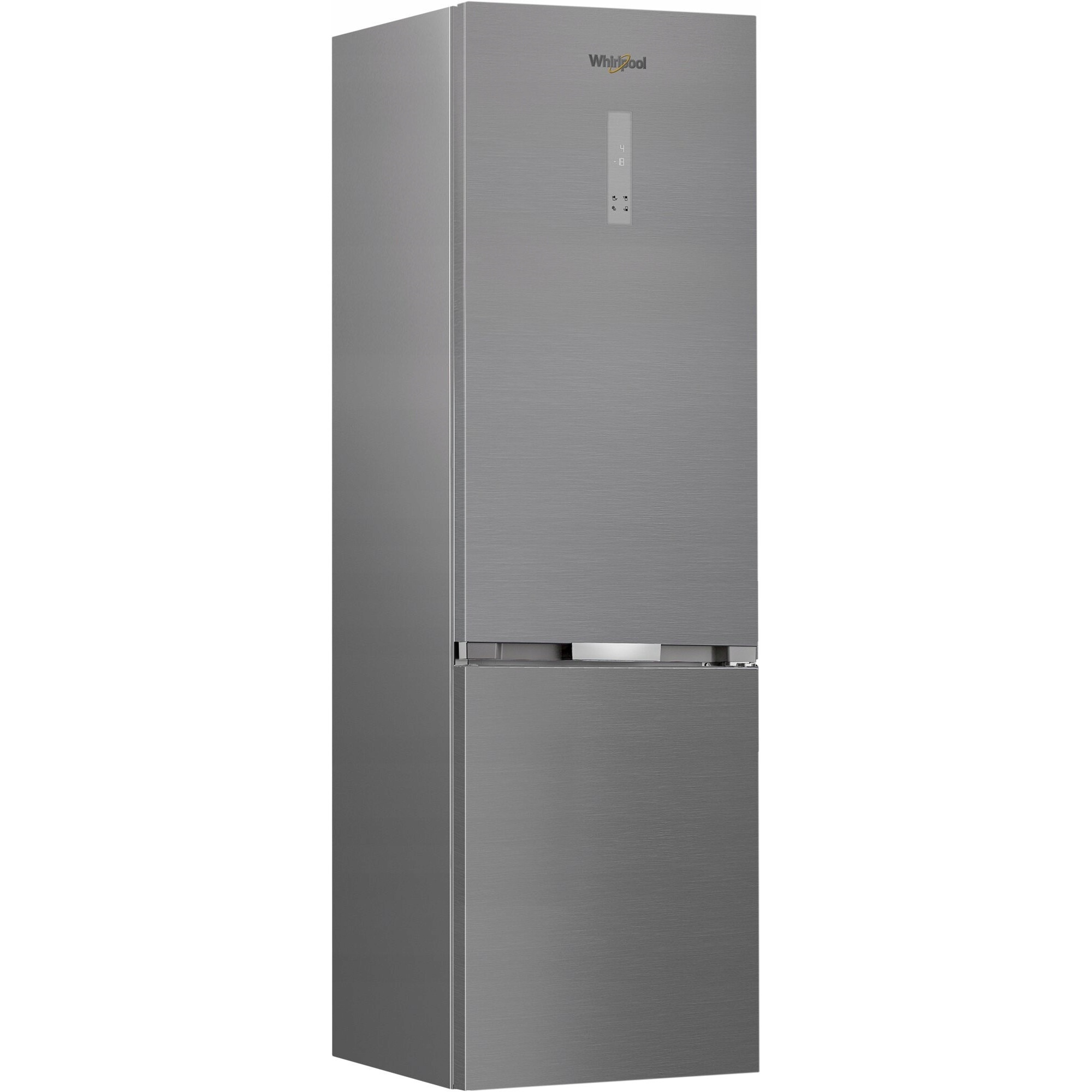 Frigider Whirlpool, 203.5cm, Inox, 249l frigider + 106l congelator, No Frost