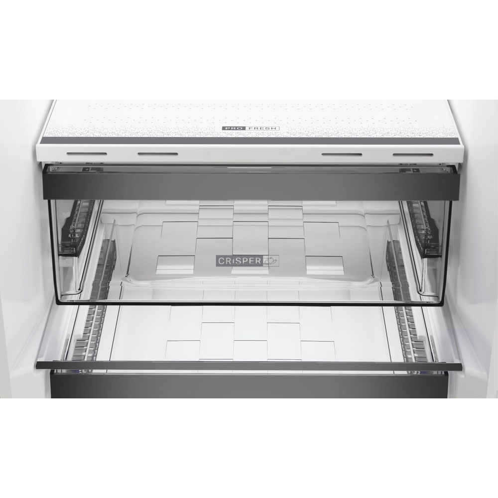 Frigider Whirlpool, 203.5cm, Inox, 249l frigider + 106l congelator, No Frost