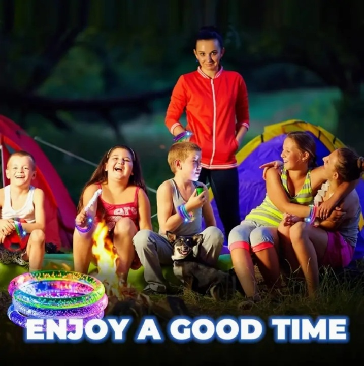 18 бр. LED светеща гривна - аксесоари за нощно осветление за парти, идеални за Хелоуин, сватба, концерти, новогодишна нощ, карнавални концертни парти аксесоари, произволни цветове