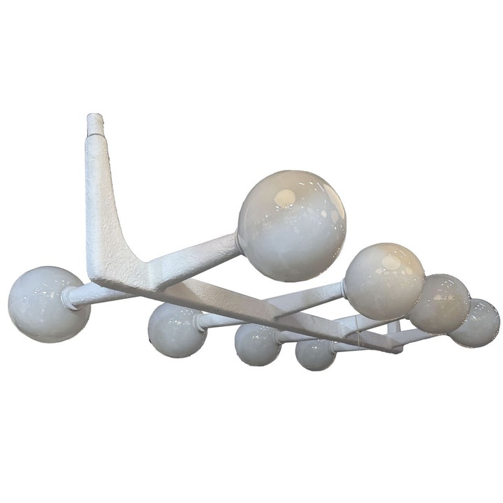 Lustra Home Esprit, Alb, Metal/Sticla, 110x45x23cm