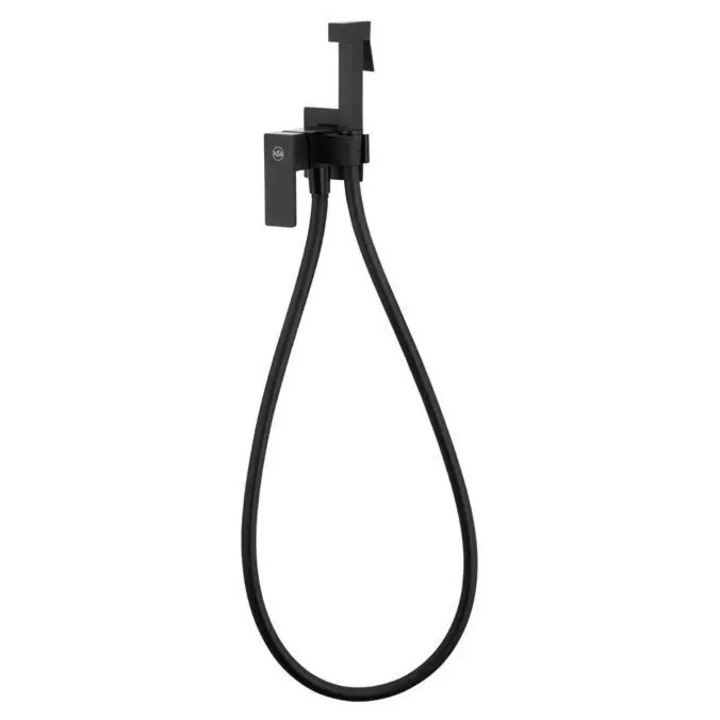 KFA Logon bidé csaptelep, vékony szerelés, fekete, készlet tömlővel és egyedi zuhannyal