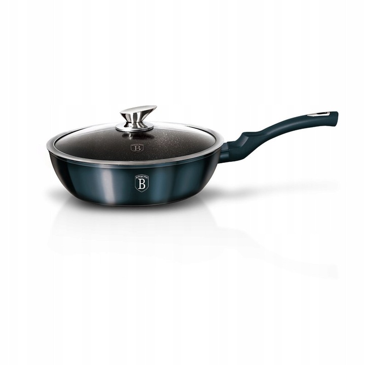 Тиган Berlinger Haus Metallic Line, 24см, гранит, цвят аквамарин, с капак