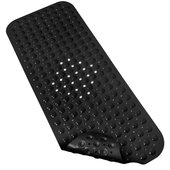 Covoras de dus anti-alunecare 40x100 cm, cu 200 ventuze, Negru