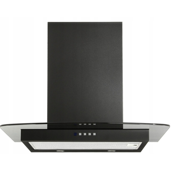 Hota Akpo WK-10 Mirage 60 cm, 371,7 m3/h, черен мат, електронно управление, LED осветление