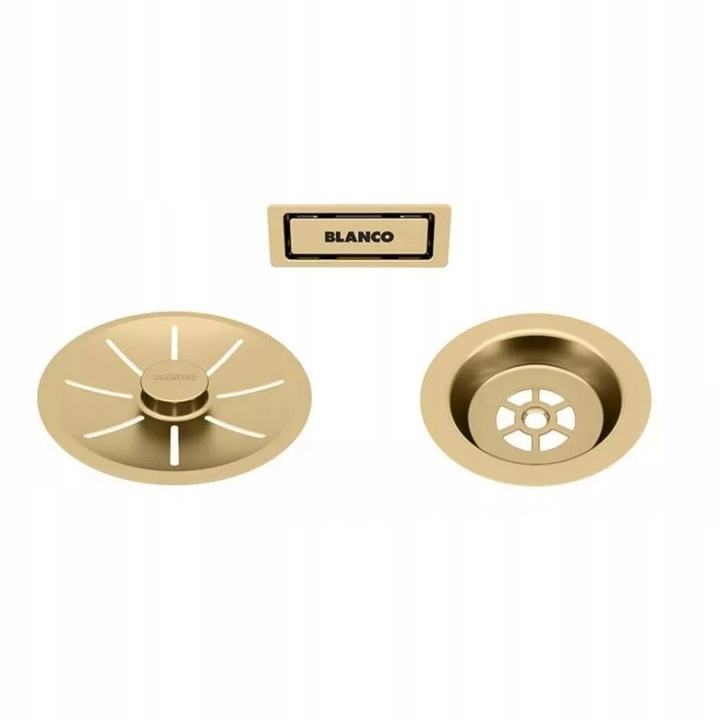 Set elemente inox Blanco 203476 pentru chiuvete, finisaj satin gold