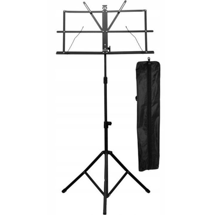 MusicMate MM-A15 kottatartó állvány, állítható 60-135cm, háromlábú tartóval, fekete, tokkal együtt