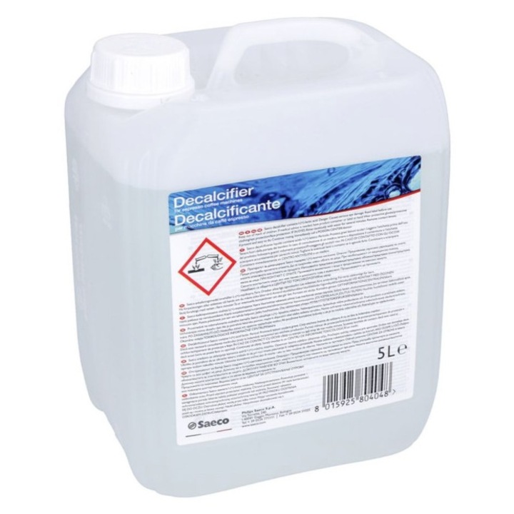 Decalcifiant Philils-Saeco, 5 l, pentru indepartarea depunerilor de calcar din espressoare si aparate de cafea, alb