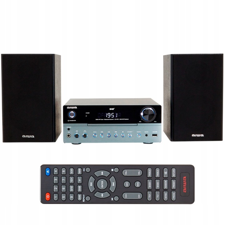 Sistem audio Aiwa, Bluetooth, 50W RMS, tuner DAB+/FM, alb, 260x255x100mm