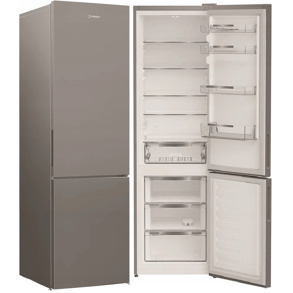 Frigider Indesit INKS 1401S4E 386L 60cm Srebrna, 5 rafturi, iluminare LED