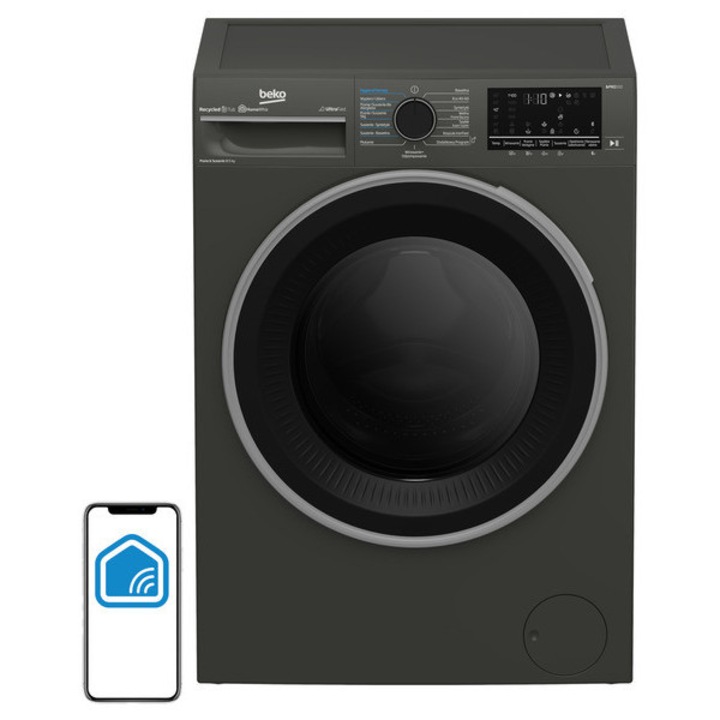 Masina de spalat rufe si uscat BEKO B5DFT584427MPB, 8kg spalare, 5kg uscare, gri, 53.8x60x84.5cm
