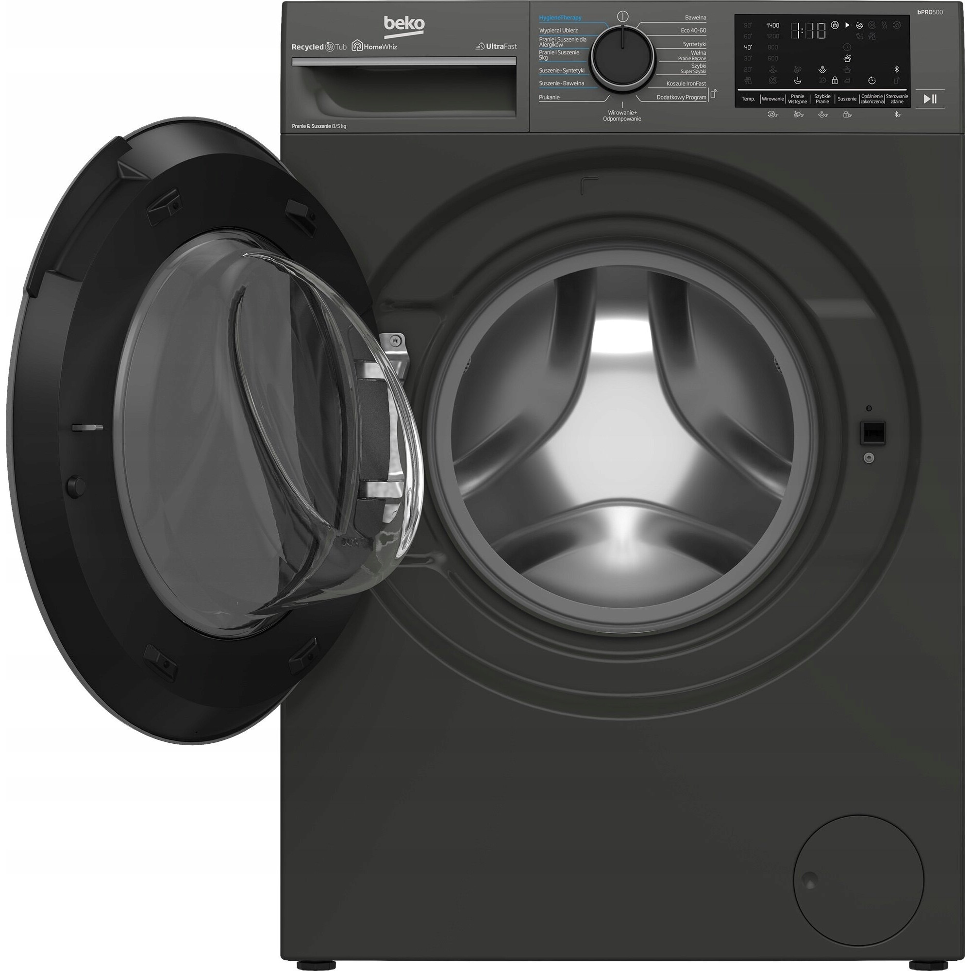 Masina de spalat rufe si uscat BEKO B5DFT584427MPB, 8kg spalare, 5kg uscare, gri, 53.8x60x84.5cm