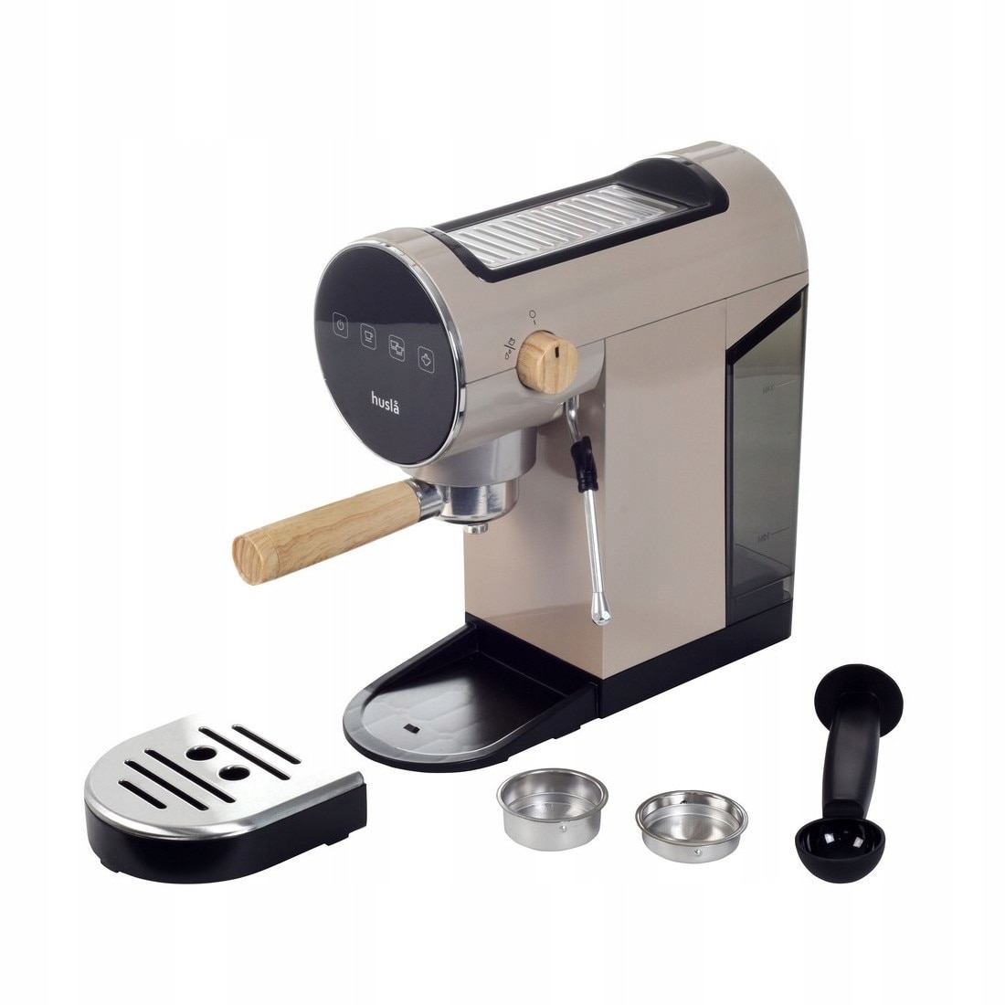 Espressor cu piston Husla, 20 bar, 1150-1360 W, 0,9 L, design clasic, culoare naturala