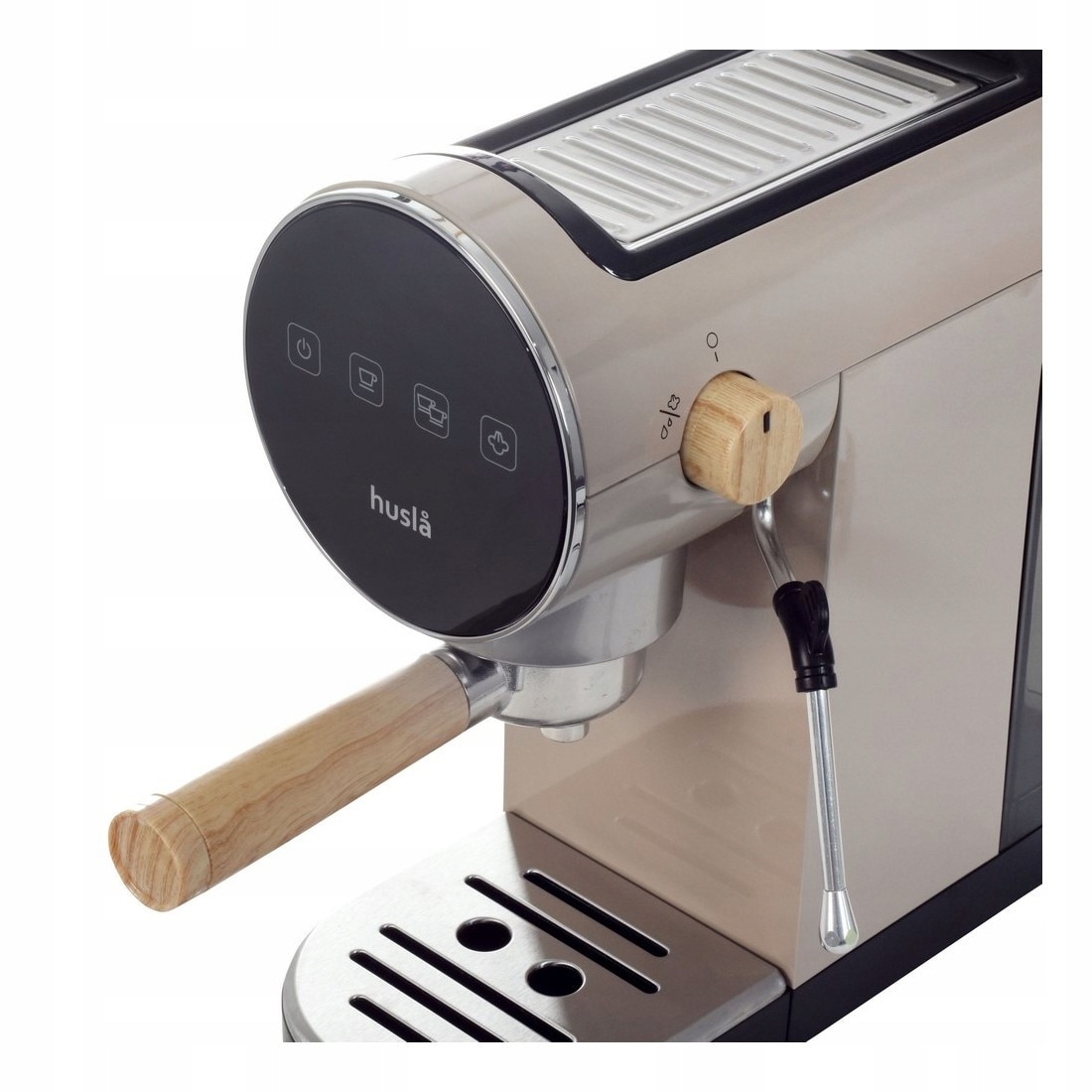 Espressor cu piston Husla, 20 bar, 1150-1360 W, 0,9 L, design clasic, culoare naturala