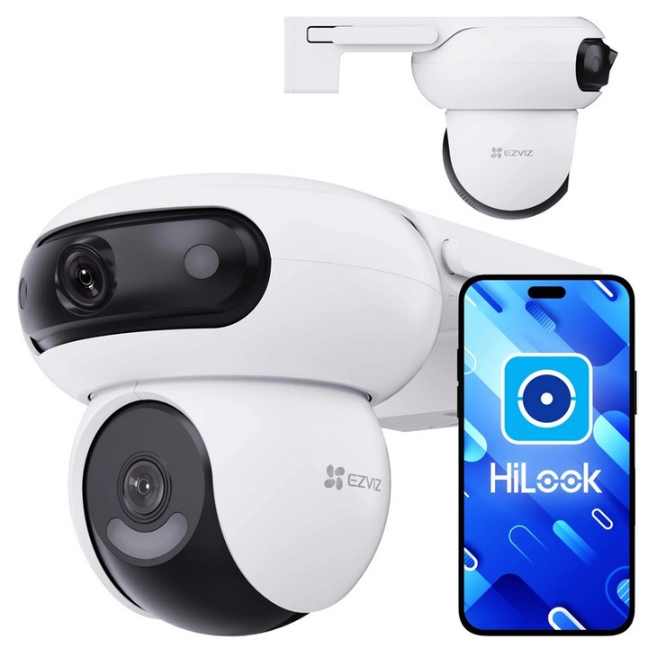 EZVIZ H90 Dual 2K+ IP kamera, forgatható, 360°-os panoráma nézet, fehér