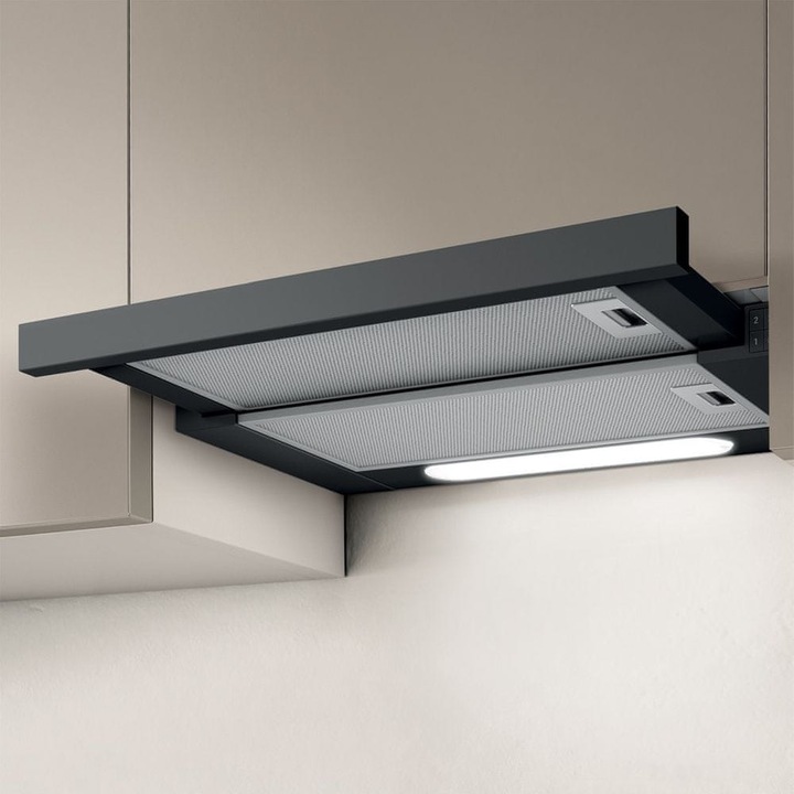 Аспиратор Elica Elite 14 Lux BL 50, Капацитет на абсорбация 304 м3/ч, 1 мотор, 50 см, Черен