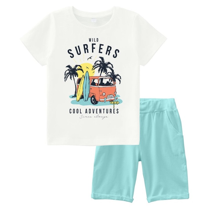 Set pantaloni scurti si tricou - Name It Vebo White 4738