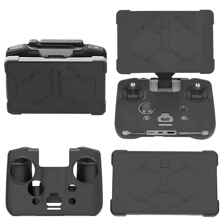 Carcasa din silicon + protectie de ecran pentru controlerul DJI RC Pro 2 (pentru DJI Mavic 4 Pro) negru