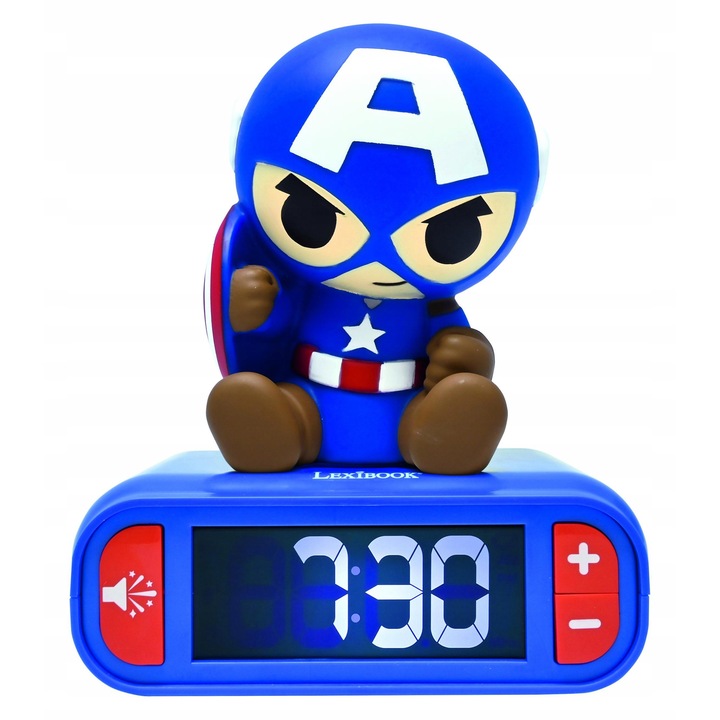 Будилник с лампа, Lexibook, син, 3.5x7.1см