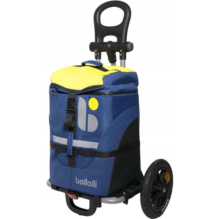 Количка за велосипед Bellelli B-Tourist, 12", 25 кг, синьо-жълта
