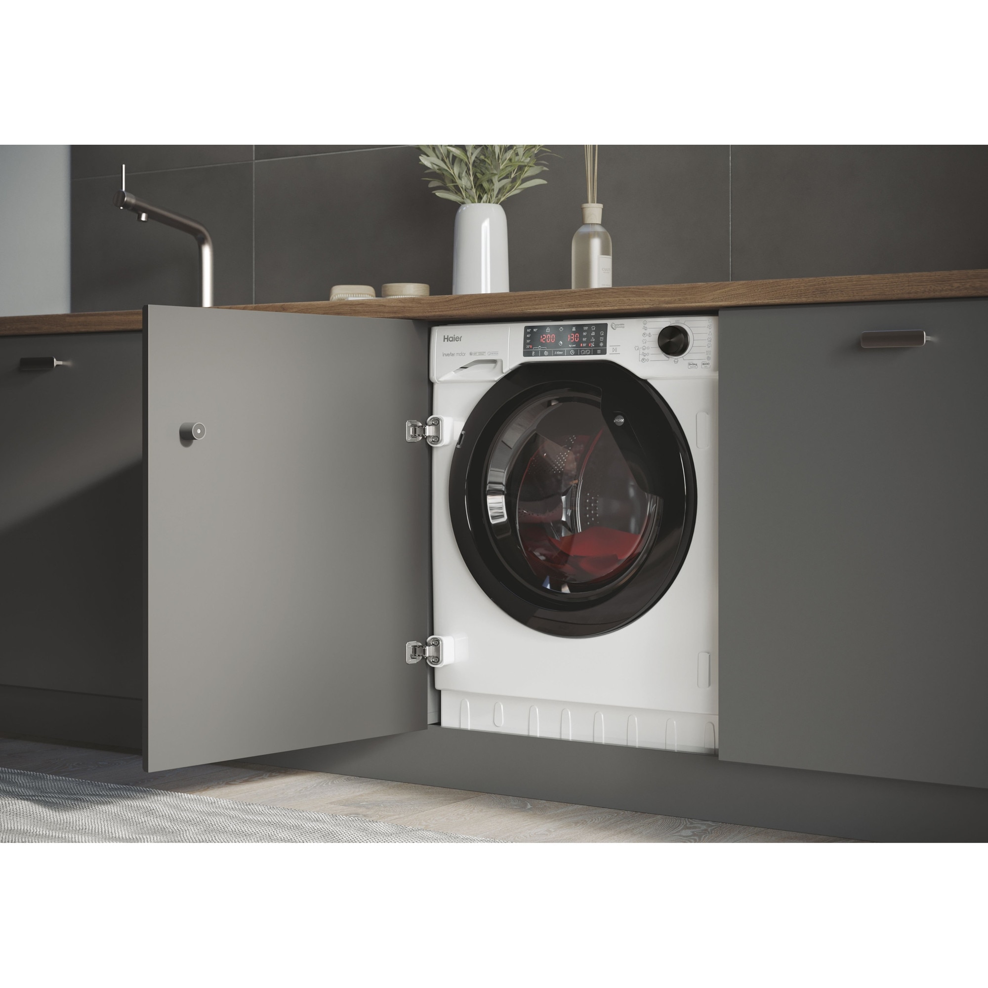 Pralko-suszarka Haier HWDQ90B416FWB-S, 9 kg, 5 kg, 53x60x82cm, alb