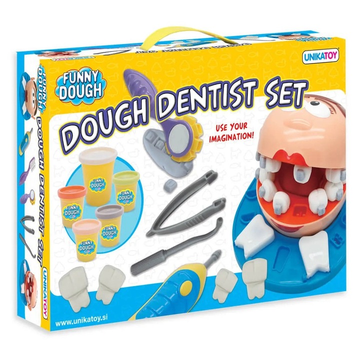 Set cu pasta de modelat Dentist cu accesorii UNIKATOY 25515