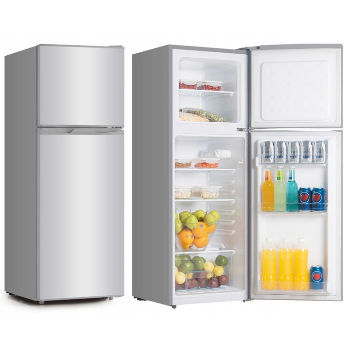 Smith&Brown fagyasztós hűtőszekrény, 132L, 125cm, ezüst, mechanikus vezérlés, LED világítás