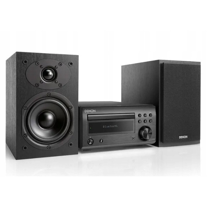 Аудио система Denon D-M41 DAB BT 60W, 2-канална, черна