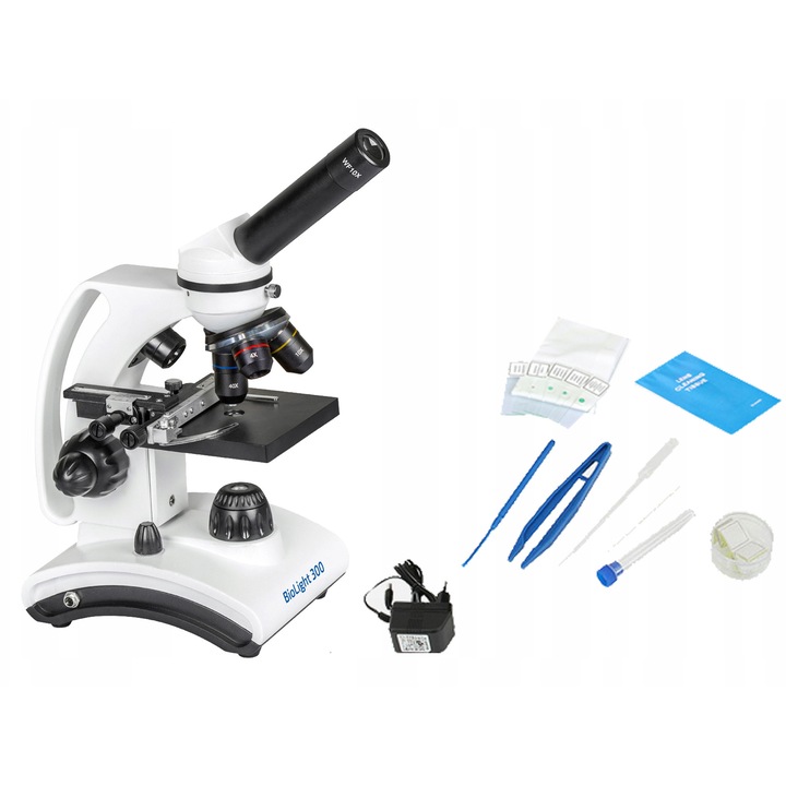 Микроскоп биологичен Delta Optical BioLight 300, 40-400x, ахромат, 90x90mm, пълен комплект