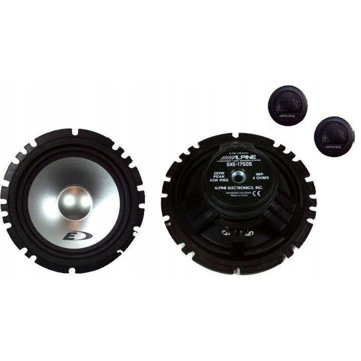 Комплект високоговорители за кола Alpine SXE-1750S 16,5 см 280 W, 2-лентови, черни