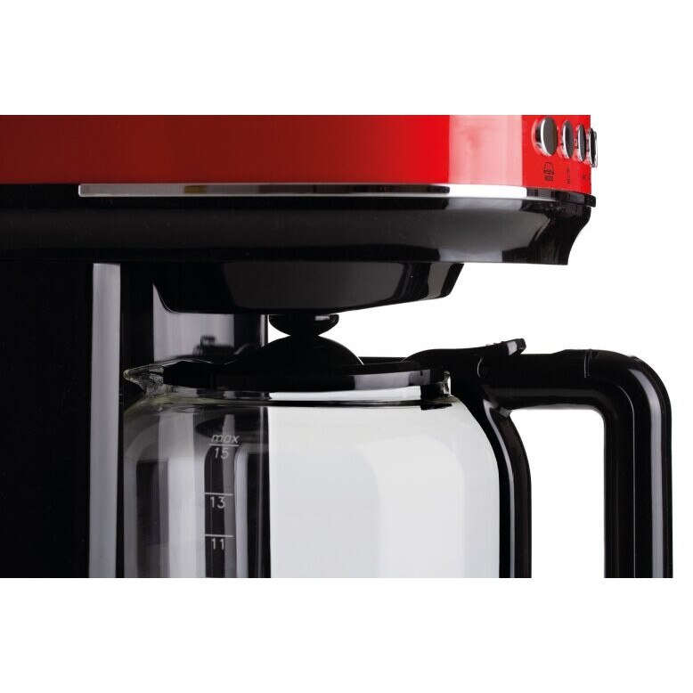 Cafetiera Ariete Moderna 1396/00, 1,5L, rosu, capacitate 15 cesti