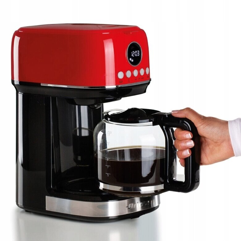 Cafetiera Ariete Moderna 1396/00, 1,5L, rosu, capacitate 15 cesti
