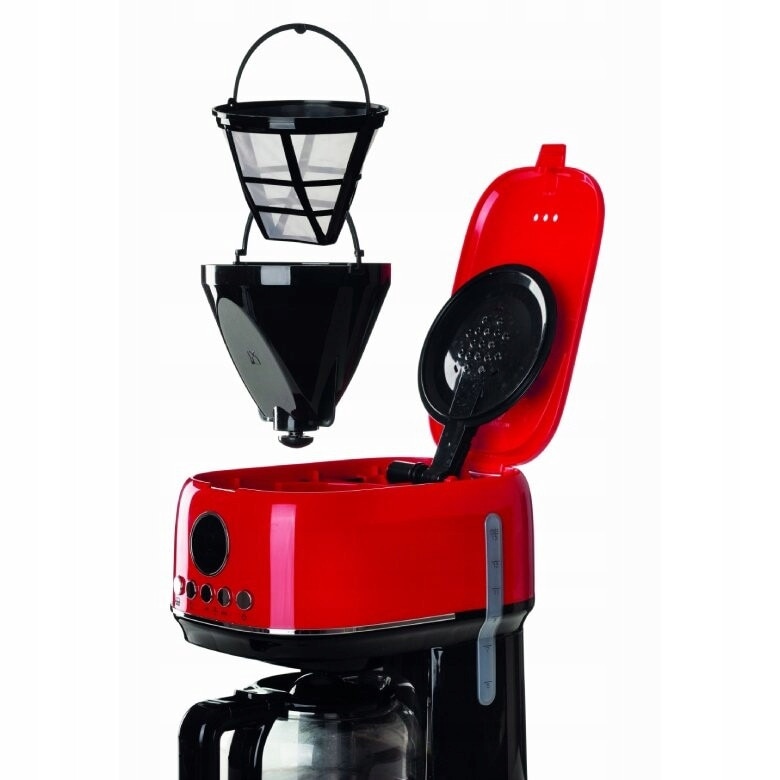 Cafetiera Ariete Moderna 1396/00, 1,5L, rosu, capacitate 15 cesti