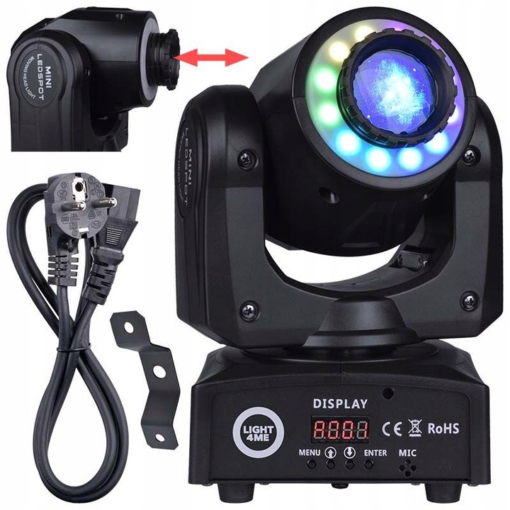 Echipament de iluminat, Light4Me 30 Spot Ring, 30W LED, 12 diode RGB, 7 filtre colorate, 540x270 grade