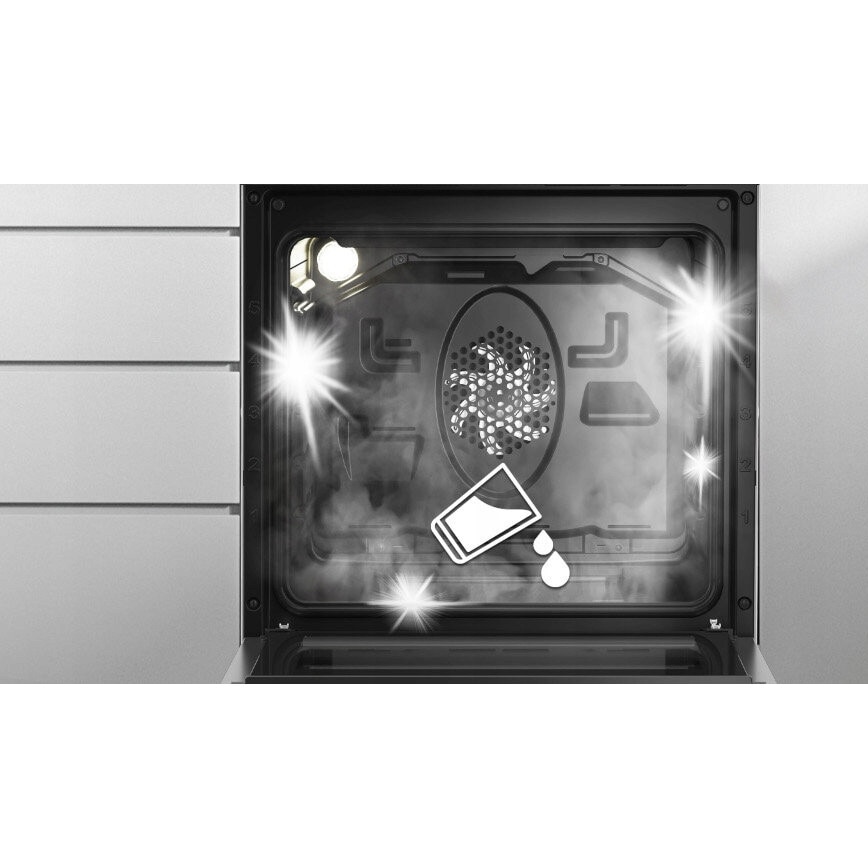 Aragaz electric BEKO FSE57300GX, inox, 50cm, cu termoobieg si grill, 4 plite ceramice