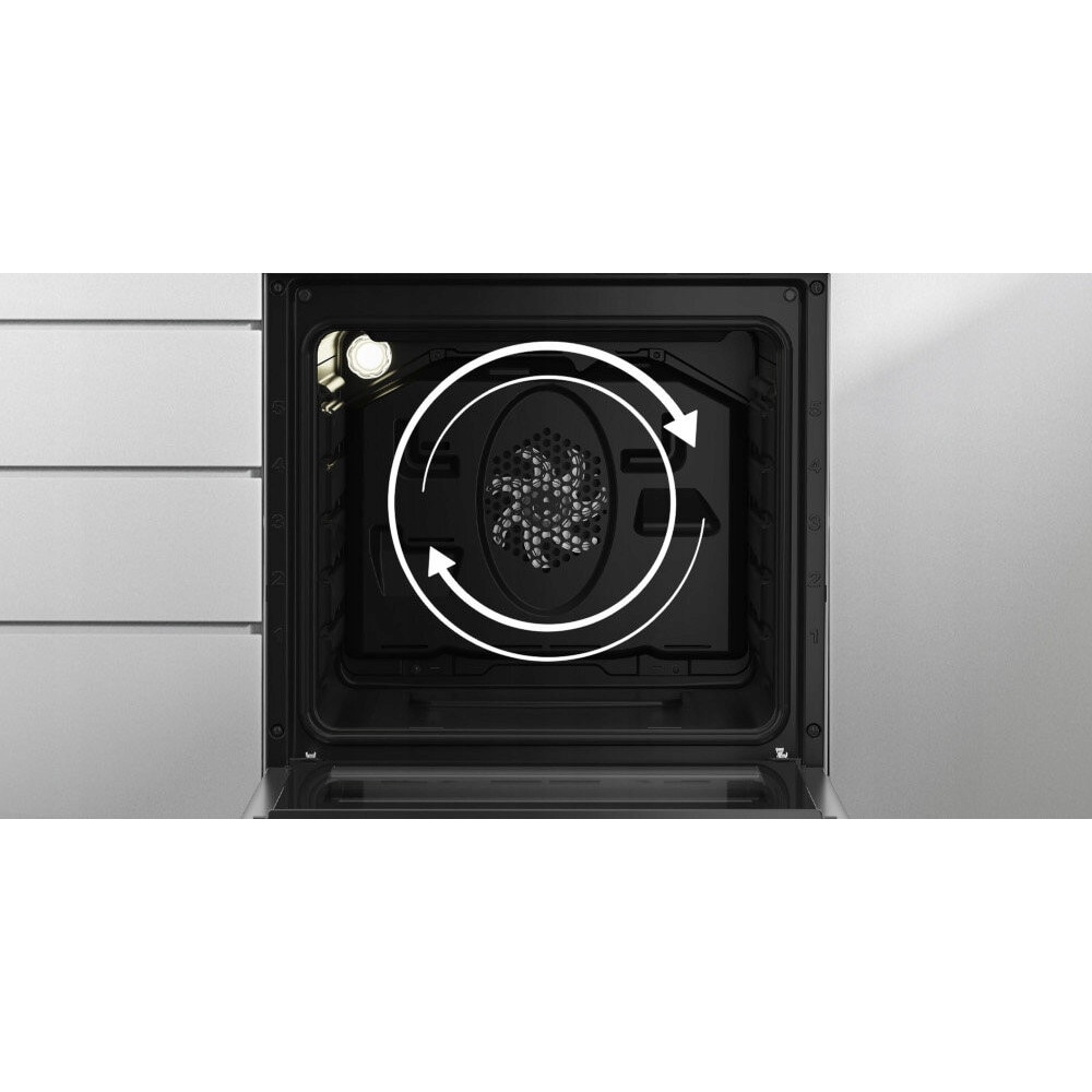 Aragaz electric BEKO FSE57300GX, inox, 50cm, cu termoobieg si grill, 4 plite ceramice