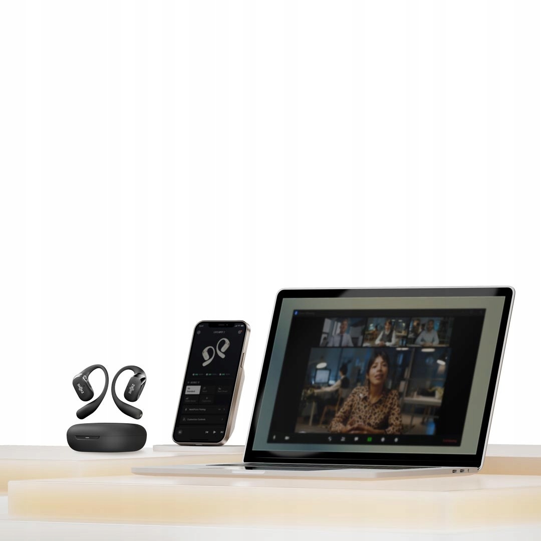 Casti wireless Shokz OpenFit 2+, impermeabile, tehnologie Dolby
