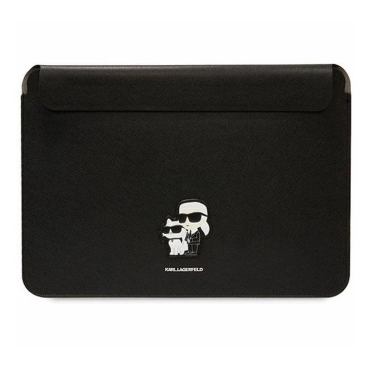 Karl lagerfeld saffiano karl&choupette tok fekvő, eco bőr hatású laptop/notebook/tablet, univerzális, 16" méret, fekete